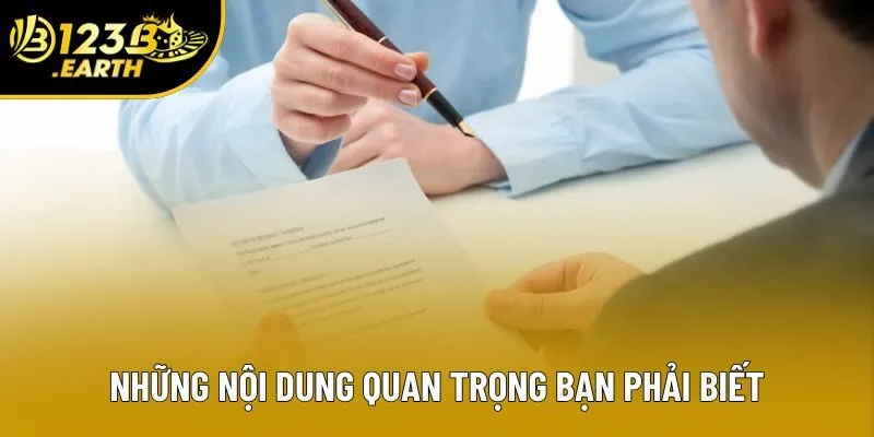 Những nội dung quan trọng bạn phải biết